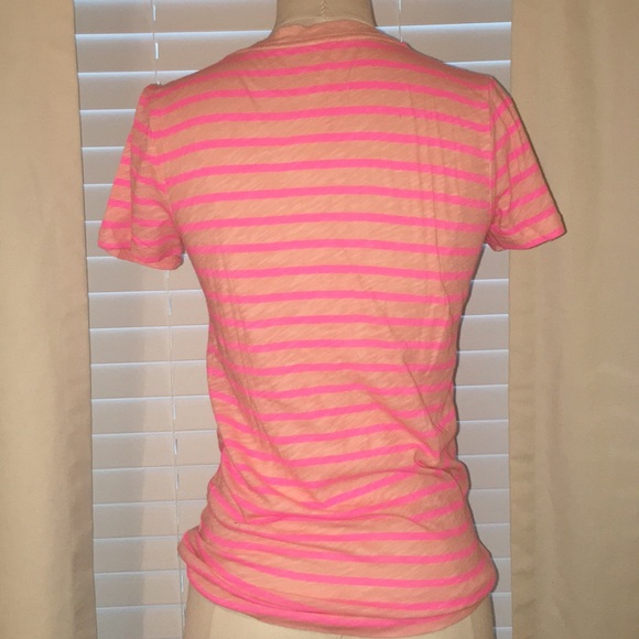 J.Crew Vintage V-Neck Cotton Tee Bold Stripe Sz XS - Picture 4 of 5